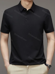 Wholesale Men's Casual Breathable Collared Short Sleeve Plain Polo Shirt 23133#, LIUHUA CLOTHING WHOLESALE