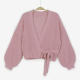 Women's Casual Lantern Plain Sweater Cardigan Pink Clothing Wholesale Market -LIUHUA