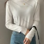 Wholesale Women's Casual Plain High Cowl Neck Long Sleeve Sweater Tops 8012# preview