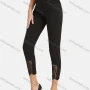 Wholesale Women's Autumn Solid Floral Lace Button Closure Casual Cropped Pants preview