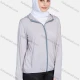 Wholesale Women's Sporty Hooded Windproof Breathable Dual Pockets Long Sleeve Jackets 1390-Gray# Gray Clothing Wholesale Market Liuhua