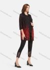 Wholesale Women's Casual Abstract Print Half Sleeve Cardigan & Sheer Embroidery Lace Splicing Cropped Pant Set - Liuhuamall