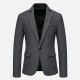 Men's Formal Business Plain One Button Lapel Patch Pocket Suit Jacket Dark Gray Clothing Wholesale Market -LIUHUA