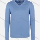 Wholesale Men's Casual Slim Fit V Neck Long Sleeve Plain Knit Wool Blend Sweater 8901# Blue Clothing Wholesale Market Liuhua