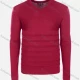 Wholesale Men's Casual Slim Fit V Neck Long Sleeve Plain Knit Wool Blend Sweater 8903# Red Clothing Wholesale Market Liuhua
