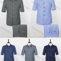 Wholesale Men's Plain Button Down Multiple Pockets Short Sleeve Chines Tunic Suit & Pants 2-Piece Sets BV220303# preview