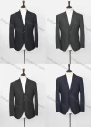 Wholesale Men's Formal Lapel Long Sleeve Two Buttons Flap Pockets Plain Blazer Jackets - Liuhuamall