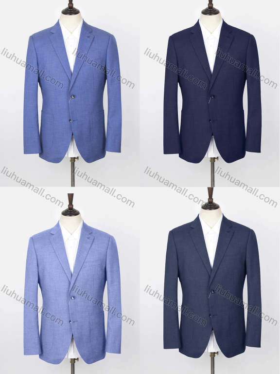 Wholesale Men's Formal Plain Lapel Long Sleeve Two Buttons Patch Pocket Blazer Jackets