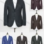 Wholesale Men's Formal Lapel Long Sleeve Two Buttons Flap Pockets Plaid Blazer Jackets preview