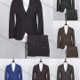 Wholesale Men's Plain Two Button Flap Pockets Single Breasted Blazer & Vest & Suit Pants 3-Piece Suit Sets OG2207-X7147# preview