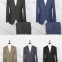 Wholesale Men's Business Plain Single Breasted Flap Pockets Lapel Blazer & Vest & Suit Pants 3-Piece Suit Sets SD220326S# preview