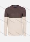 Wholesale Men's Casual Slim Fit Crew Neck Long Sleeve Colorblock Knit Wool Blend Sweater 8912# - Liuhuamall