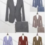 Wholesale Men's Business Plain One Button Flap Pockets Blazer & Vest & Suit Pants 3-Piece Suit Sets SD220333S# preview