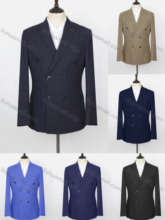 Wholesale Men's Formal Lapel Long Sleeve Flap Pockets Double Breasted Blazer Jackets X6567#