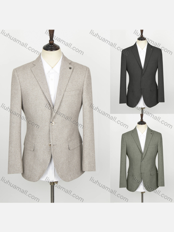 Wholesale Men's Formal Lapel Long Sleeve Flap Pockets Two Buttons Blazer Jackets