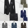 Wholesale Men's Formal Plain Two Buttons Flap Pockets Blazer & Suit Pants 2-Piece Suit Sets DB220420-2# preview
