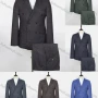 Wholesale Men's Formal Plaid Print Flap Pockets Double Breasted Blazer & Suit Pants 2-Piece Suit Sets OG2205-D2473-27# preview