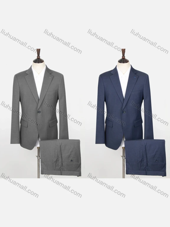 Wholesale Men's Formal Plain Single Breasted Flap Pockets Blazer & Suit Pants 2-Piece Suit Sets X21530-14#