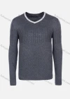 Wholesale Men's Casual Slim Fit V Neck Contrast Color Knit Wool Blend Sweater 8916# - Liuhuamall