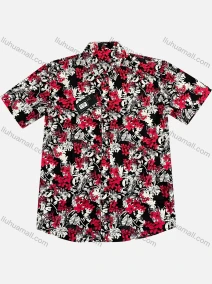 Wholesale Men's Casual Allover Print Short Sleeve Shirt, LIUHUA CLOTHING WHOLESALE