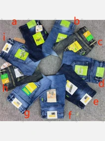Wholesale Men's Casual Distressed Plain Straight Leg Rolled Hem Jean, LIUHUA CLOTHING WHOLESALE