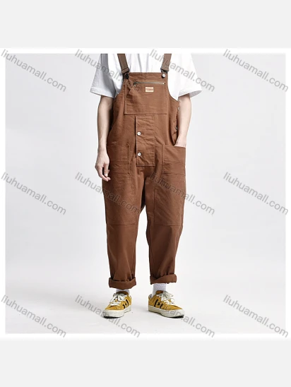 Wholesale Men's Casual Loose Fit Multi-Pocket Street Work Wear Fashion Overalls