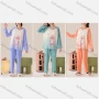 Wholesale Women's Comfy Cartoon Letter Ombre Crew Neck Raglan Sleeve Lounge Pajamas 2 Piece Set 2026-1# preview