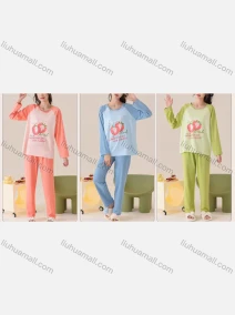 Wholesale Women's Comfy Strawberry Letter Crew Neck Raglan Sleeve Lounge Pajamas 2 Piece Set 2026-5#, LIUHUA CLOTHING WHOLESALE