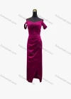 Wholesale Women's Elegant Plain Spaghetti Strap Ruched Wrap Hem Maxi Evening Dress - Liuhuamall