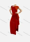 Wholesale Women's Elegant Plain Asymmetrical Neck Ruched High Low Hem Dress - Liuhuamall