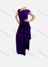 Wholesale Women's Elegant Plain Asymmetrical Neck Ruched High Low Hem Dress - Liuhuamall