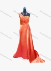 Wholesale Women's Elegant Plain One Shoulder Ruched Split Hem Beaded Applique Floor Length Evening Dress - Liuhuamall