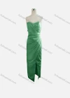 Wholesale Women's Elegant Plain Off Shoulder Ruched Wrap Hem Maxi Evening Dress - Liuhuamall