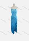 Wholesale Women's Elegant Plain Off Shoulder Ruched Wrap Hem Maxi Evening Dress - Liuhuamall