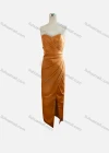 Wholesale Women's Elegant Plain Off Shoulder Ruched Wrap Hem Maxi Evening Dress - Liuhuamall