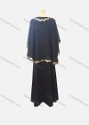 Wholesale Women's Elegant Plain Long Sleeve Maxi Dress With Chevron Print Cover Up - Liuhuamall