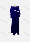 Wholesale Women's Elegant Plain Long Sleeve Maxi Dress With Chevron Print Cover Up - Liuhuamall