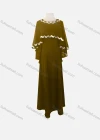 Wholesale Women's Elegant Plain Long Sleeve Maxi Dress With Chevron Print Cover Up - Liuhuamall