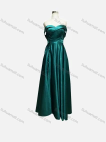 Wholesale Women's Elegant Plain Off Shoulder Split Hem Maxi Evening Dress, LIUHUA CLOTHING WHOLESALE