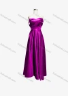 Wholesale Women's Elegant Plain Off Shoulder Split Hem Maxi Evening Dress - Liuhuamall