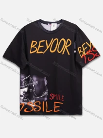 Wholesale Men's Casual Letter Graphic Round Neck Short Sleeve T-Shirt, LIUHUA CLOTHING WHOLESALE