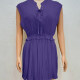 Women's Casual Notched Neck Sleeveless Ruffle Trim Plain Short Dress 13# Clothing Wholesale Market -LIUHUA