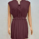 Women's Casual Notched Neck Sleeveless Ruffle Trim Plain Short Dress 20# Clothing Wholesale Market -LIUHUA