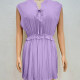 Women's Casual Notched Neck Sleeveless Ruffle Trim Plain Short Dress 30# Clothing Wholesale Market -LIUHUA