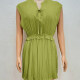Women's Casual Notched Neck Sleeveless Ruffle Trim Plain Short Dress 36# Clothing Wholesale Market -LIUHUA