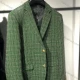 Wholesale Men's Formal Business Lapel Single Breasted Gingham Blazer #4546 Green Clothing Wholesale Market Liuhua