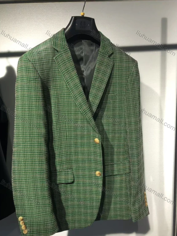 Wholesale Men's Formal Business Lapel Single Breasted Gingham Blazer #4546