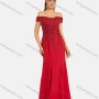 Wholesale Women's Elegant Off Shoulder Pearl Decor Appliques Floor Length Evening Dress 9482# preview