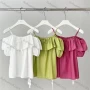 Wholesale Women's Causal Sleeveless Ruffle Hem Plain Cami Top preview