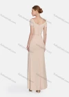 Wholesale Women's Sexy Split Thigh Lace Sleeve Rhinestone Zip Back Evening Dress - Liuhuamall